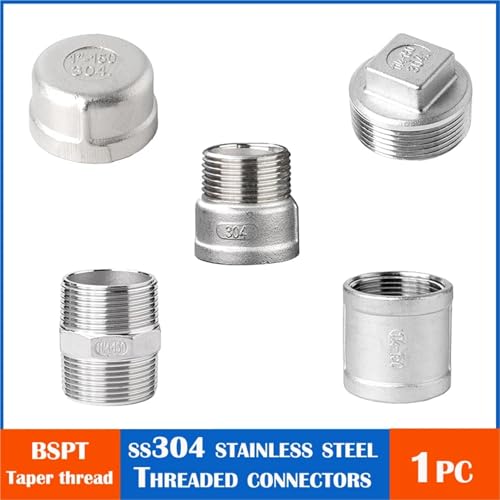 Niple hexagonal de acero 304 con rosca macho de 1/4" para tuberías 3