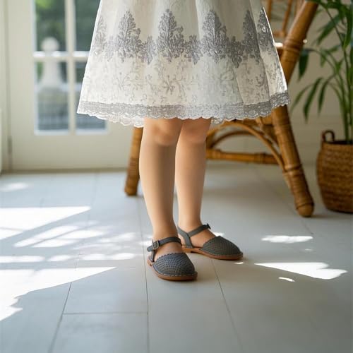 Image of THEE BRON Toddler Floral Cutout Closed Toe Sandals for Girls Breathable Summer Shoes