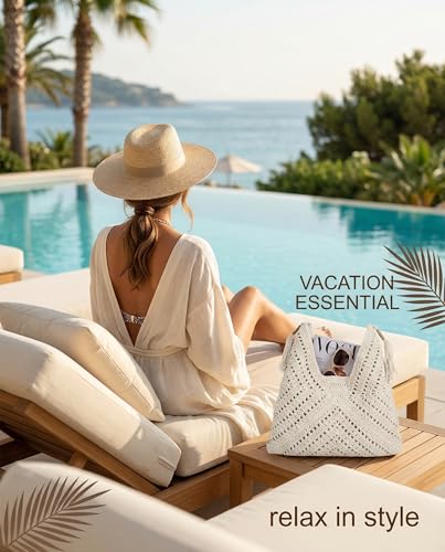 Bolso Playa Boho Crochet Algodón con Borlas miniatura 2