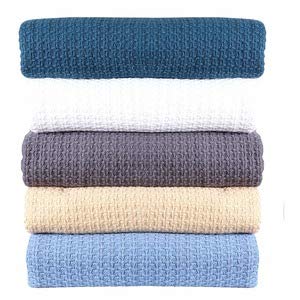 HILLFAIR 100% Soft Premium Combed Cotton Thermal Blanket– King Blankets – Soft Cozy Warm Cotton Blanket– Bed Throw Blanket– King Bed Blankets– All Season Cotton Blankets– Grey King Cotton Blankets - Image 6