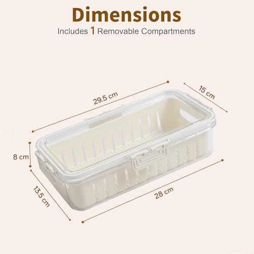 Image of HOKIPO BPA Free Food Grade Plastic Fridge Storage Containers with Lid - Crisper Containers for Fresh Vegetables, Fruits & Food | Freezer & Kitchen Organizer Set for Home Use (AR-6100)