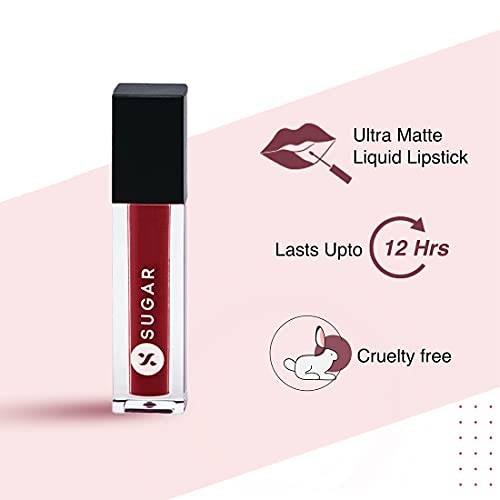 Image of SUGAR Cosmetics Smudge Me Not Liquid Lipsticks for Women | Transferproof & Waterproof | Lasts 12+ Hours | Matte Lipstick | 1.1ml - 05 Rust Lust