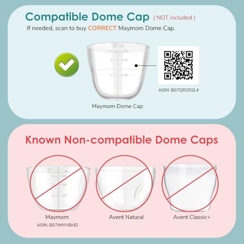Image of Maymom Screw Lids Aka Travel Caps with Rewritable Sealing Disc Compatible with Avent, Maymom Wide Mouth Bottles; Cap Replace Avent Natural Bottle Sealing Ring and Sealing Disc, 6pcs. (Pink)