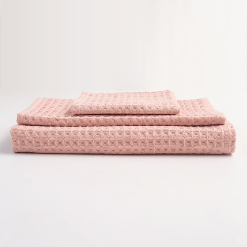 a Towels - 6 toallas cuadradas de algodón de doble capa de 13.7 x 29.5 pulgadas, peso ligero, toallas de secado rápido para tu baño, baño y tocador (rosa)