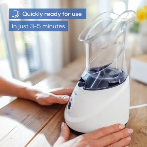 Image of Beurer German Engineering SI 31 Steam Inhaler Machine for Cold, Cough & Sinus Relief | Steam Vaporizer for Nose & Throat Congestion | Fast Steam in 3 Min, Auto Shut-Off | Adjustable Output | 40 ml Capacity | For Adults & Kids | White in color I 1-Year Warranty
