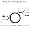 weishan USB C Charging Cable for Rode Wireless Go 2 / ii Microphone System, 3-in-1 Type-C 3A Charger Cord with 18W Fast-Charge Power Adapter, 4ft Long