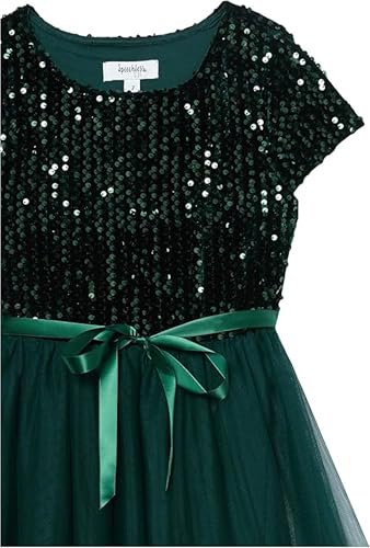 Speechless Girls' Short Sleeve Sequin Bodice Tulle Skirt Party Dress with Hanky Hem3