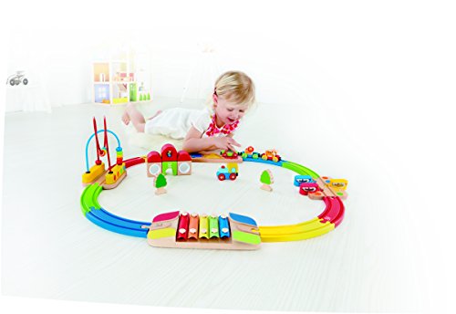 Hape E3816 - Set Treno Rainbow And Railway Station...