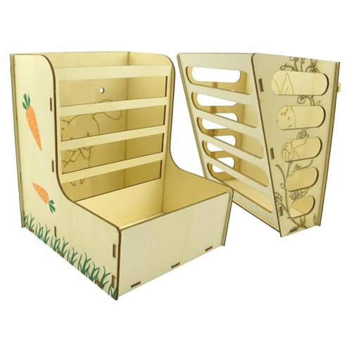 Heñera de madera para conejos y cobayas con sistema antiderrame 2