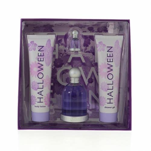 Listado de Halloween Perfume Dama los 5 más buscados. 46 Z4 Set Halloween 4Pzs 100ml EDT Spray/Body Lotion 150ml/ Shower Gel 150ml /4.5ml Edt