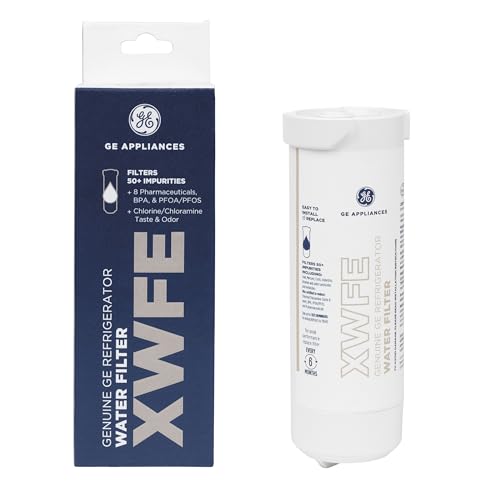 GE XWFE Refrigerator Water Filter, Genuine Replacement Filter, Certified to Reduce Lead, Sulfur, and...