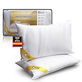 ✅TRANSPIRABLES - Nuestra almohada mejora el flujo de aire entre las fibras y mantiene una temperatura confortable durante toda la noche. Además, su funda almohada 70 también ayuda a la transpiración de la almohada.