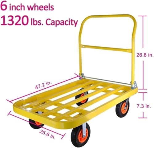 Carretilla plegable de acero resistente amarilla miniatura 5
