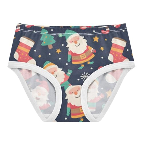 Soft Girls' Panties Organic Cotton Toddler Underwear for Girls Santa Claus Christmas in Sizes 2T,3T, 4T, 5T, 6Y and 8Y