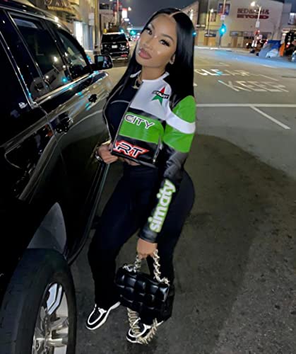 VOIKERDR Leather Jacket Women Zipper Moto Biker Short Leather Jacket Women Bomber Jacket Women Faux Leather Jacket4