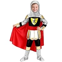deAO Knight Costume for Kids, Boys Dress Up Clothes Medieval Costumes with Cape Accessories, Knight Outfit for Halloween Role Play Parties