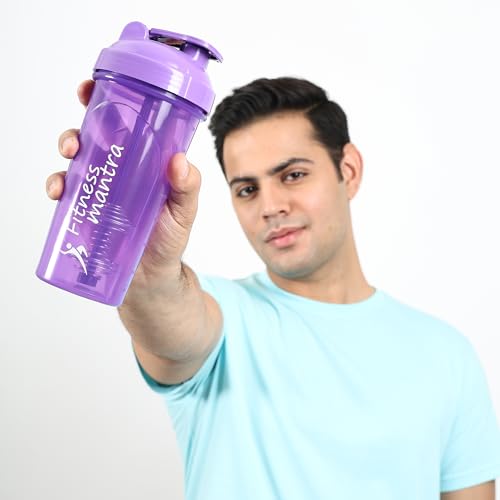 Image of Fitness Mantra 700ml Classic Shaker Bottle for Men & Women [Capacity 700 ml (Purple, 700ml)