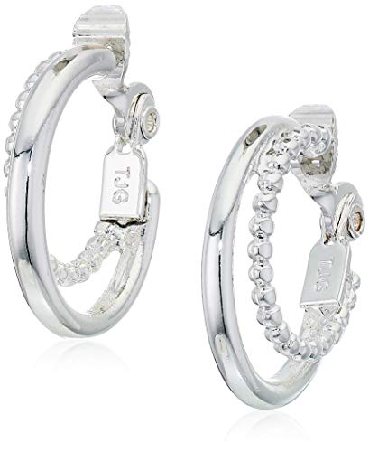Anne Klein Multi Ring Silver Tone Hoop Earrings, one size (60548662-G03)