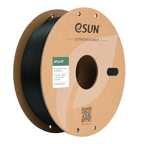eSUN Kohlefaser Gefüllt PLA Filament 1.75mm PLA-CF Carbon Fiber Filled PLA Filament Maßgenauigkeit +/- 0.03mm 1KG Spule (2.2 LBS) 3D Druck Materialien für FDM 3D Drucker Grün