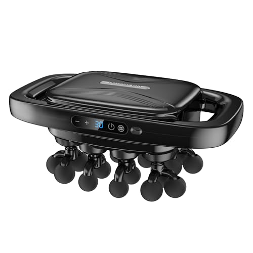20-Head Massage Gun Set 3200mAh Electric Deep Tissue Percussion Massager with 3 Modes & 30 Intensities Quiet Muscle Massage Gun for Back Shoulders Legs Foot Body Muscle Pain ReliefSolid Black