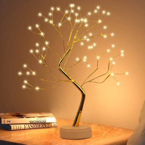 LED Lichterbaum, 108 LED Baum Lichter, Bonsai Baum Tischlampe, Weihnachtsdeko Innen, Weihnachten Deko Warmweiß für Haus Hochzeit Festival, USB/Batteriebetrieben