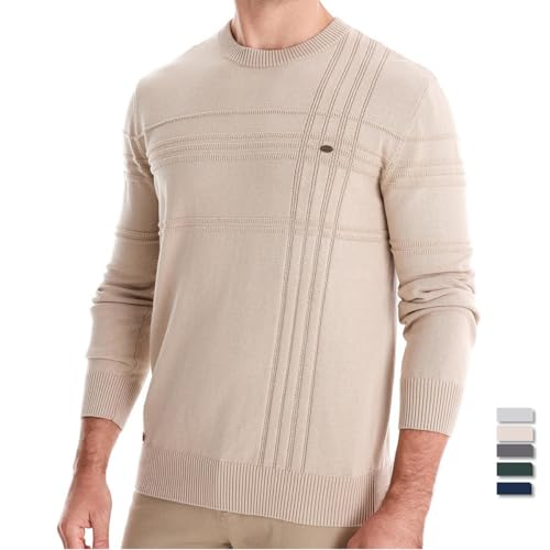 Men's Crewneck Pullover Sweater, Cotton Knit Long Sleeve Dress Sweaters, Fashion Slim Fit Sweater3