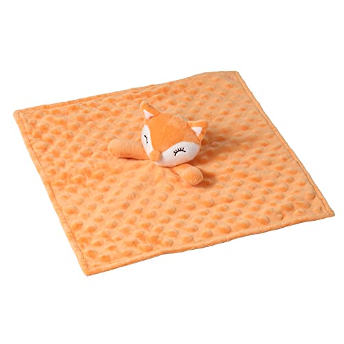 Image of CREVENT Soft Plush Animal Face Security Blankets for Boys and Girls, Great Gifts for Birthday Baby Shower (Orange Fox)