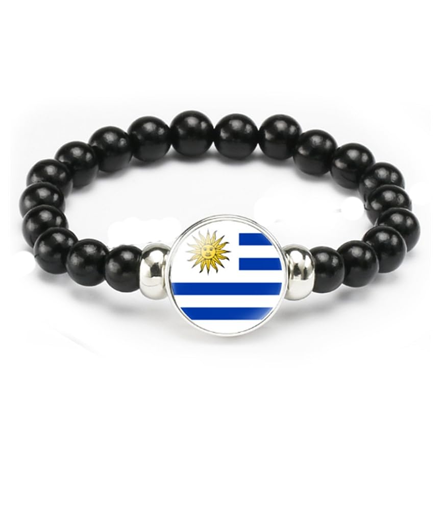 vmcoatdu National Flag Bracelet Elastic Rope Beaded Bracelet Support Your Country Travel Souvenir Gifts for Men Women