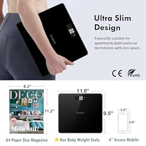 NUTRI FIT Digital Bathroom Scale for Body Weight 0.1lb with 2 AAA Batteries — photo 2 of 6