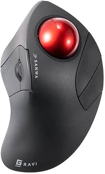SANWA Bluetooth 5.1 + 2.4 G Wireless Trackball Mouse، Finger Control Roller Ball Mouse، 3 Device Switch، Silent Programmable Buttons، 1000/1600/2400 DPl، متوافق مع الكمبيوتر الشخصي و Windows و MacOS