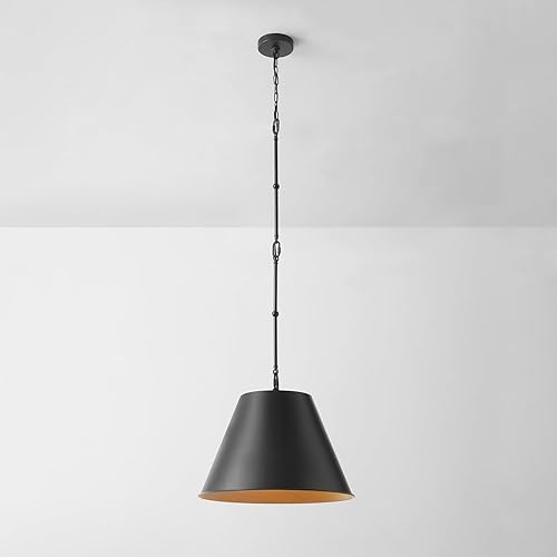 Miniatura 5 de GLOBE Lámpara colgante eléctrica de 1 luz, acabado negro mate, varillas colgantes ajustables, regulable, base E26, iluminación de techo moderna Dark