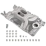 BATONECO Air Gap Intake Manifold Dual Plane Satin Aluminum Compatible with Small Block Chrysler Mopar 318 V8 1967-2003