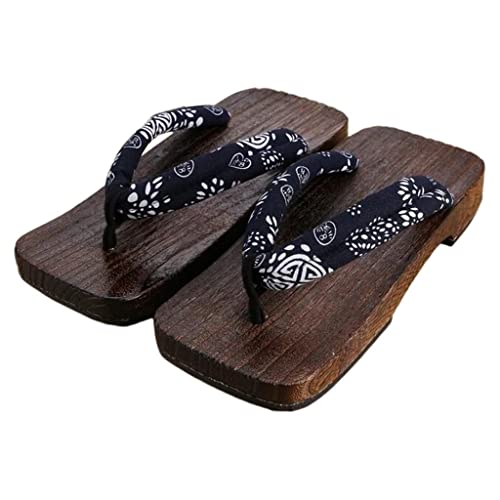 Sabots japonais pour femmes en bois à motif floral