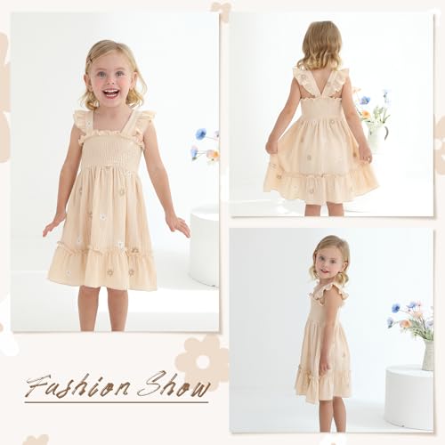 Toddler Baby Girls Dress Floral Embroidered Boho Sleeveless Beach Butterfly Sundress4