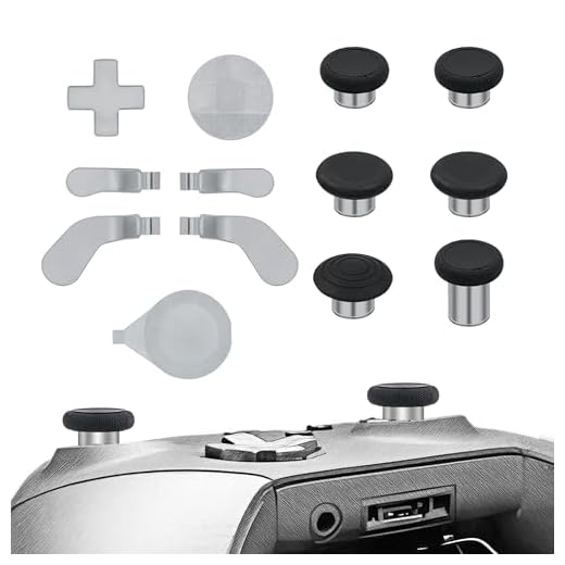 Mcbazel 13 in 1 Austausch Thumbsticks, Trigger-Paddles und D-Pads mit Tragetasche für Xbox One Elite Series 2 Controller - Silber