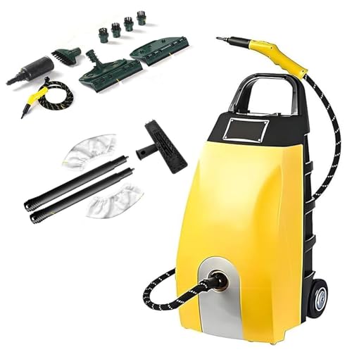 SOTIKARERY Limpiador a Vapor, 3.5L Limpiador Vapor Portatil, 3000W Limpiador de Vapor Multiusos con 9 Accesorios,Temperatura del Vapor 110 °C, para Cocina,Sofá,Baño,Coche Yellow