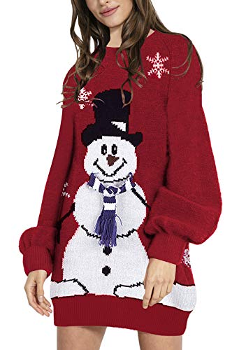 Sovoyontee Women's Cute Ugly Christmas Oversized Sweater Dress with Pockets, Tribal Pattern - Image 3