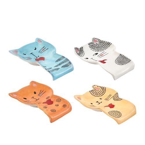 Bico Cartoon Cat Valentine'S Day Handpainted Stoneware Spoon Rest Set thumb #2