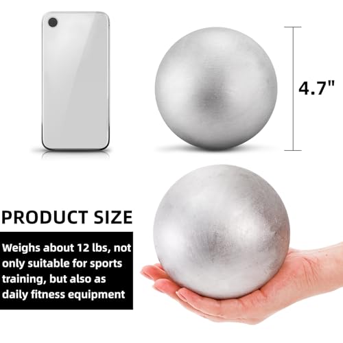 Covzoe 2 Pack Shot Put Ball and Throwing Discus Set, 1 kg Training Discus and About 12Lb Iron Shot Put Track for Outdoor Sports Practice Field Training