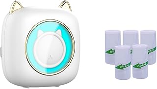 Tovmekdjn Mini Pocket Thermal Label Printer Smart Portable Photo Printer Wrong Question Printer with Self-Adhesive Paper