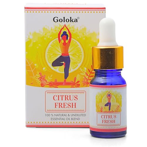 Goloka - Mezcla de aceites esenciales 100% naturales para aromaterapia, ambientador, difusor, lámpara de fragancia, humidificador, velas y jabones (10 ml, cítricos)