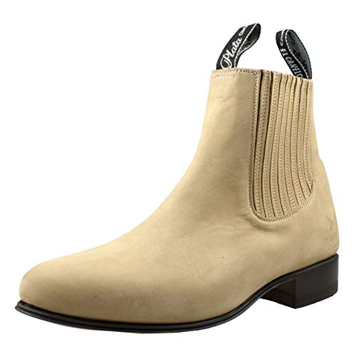 El Canelo Men's Ankle Boots Nubuck Leather Sand Botin Charro