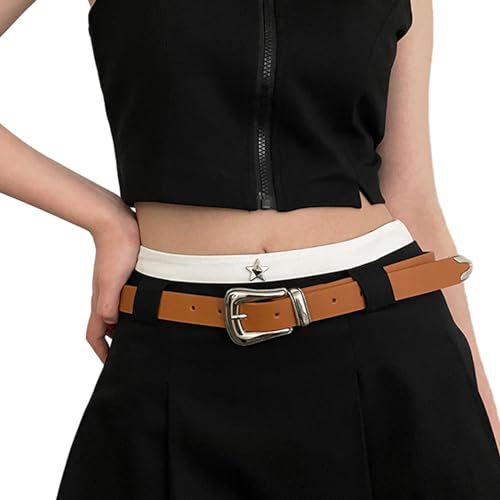 Women PU Belt Casual Metal Buckle Waist Belt Subculture Pin Buckle Waistband Jeans Pants Belt Girls Clothing Accessories