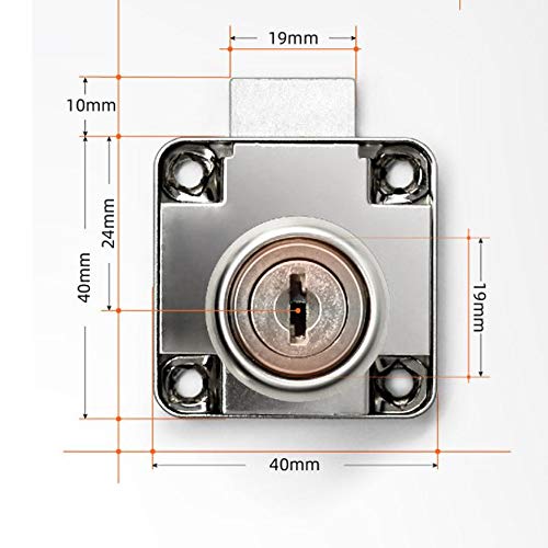 image for Set of 4 NUZAMAS Cupboard & Drawer Locks with 2 Keys, Furniture Lock C
