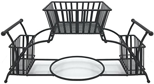 Sorbus Utensil Caddy — Use For Napkin, Cutlery, Plate Holder — Stackable Flatware Caddy, Tabletop Organizer — Ideal For Dining Table, Party, Buffet, Kitchen, Entertaining (Black) #TOP7