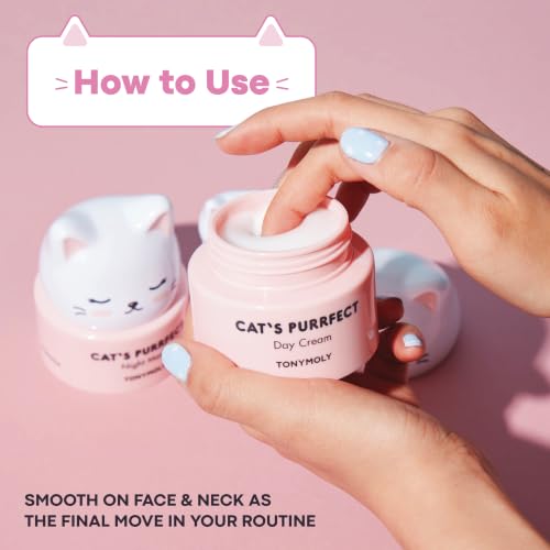 Image of TONYMOLY Cats Purrfect Day Cream - Hydrating Milk Protein Face Moisturizer