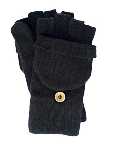 Foster-Natur, Gants en laine avec rabat - Pour homme et femme - 100 % mérinos - Noir - 7 Cover