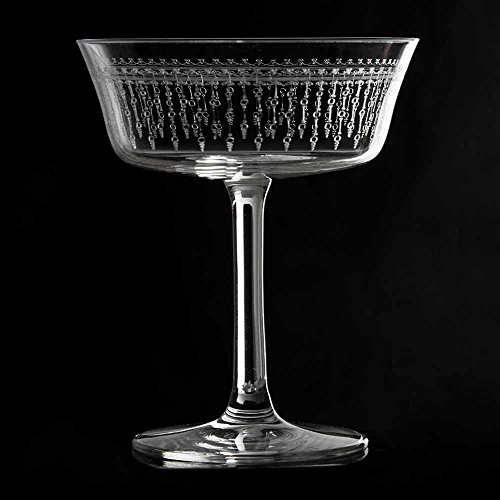 Retro Fizzio 1920 Coupe Glass 26cl - Single - Vintage Etched Crystal Champagne Saucer