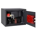 Brihard Pistol and Ammunition Safe with Key Lock, 25x35x25 cm, 20L Capacity, for Home and Car