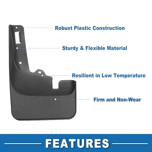 Image of Mud Flap Splash Guard with Mount Accessories Front & Rear Side Mud Guard for Ford F150 2022-2024 (Set of 4)